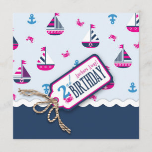 Navires Ahoy ! Invitation d'anniversaire de la fil