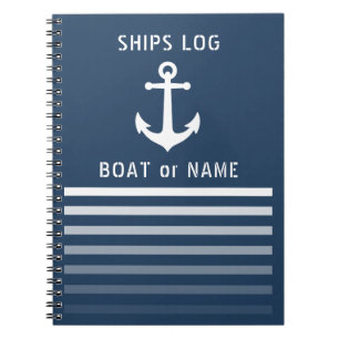 Navires d'Ancres Vintages nautiques Journal Bleu B