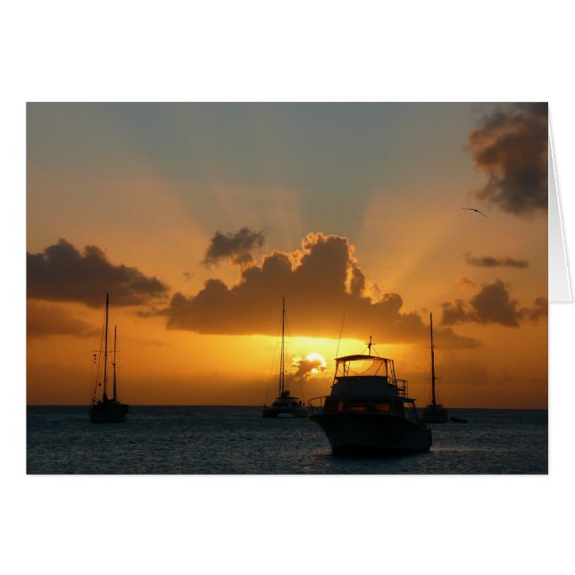 Navires et Sunset Tropical Seascape (Devant horizontal)