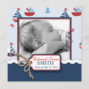 Navires nautiques Ahoy ! Faire-part de naissance S