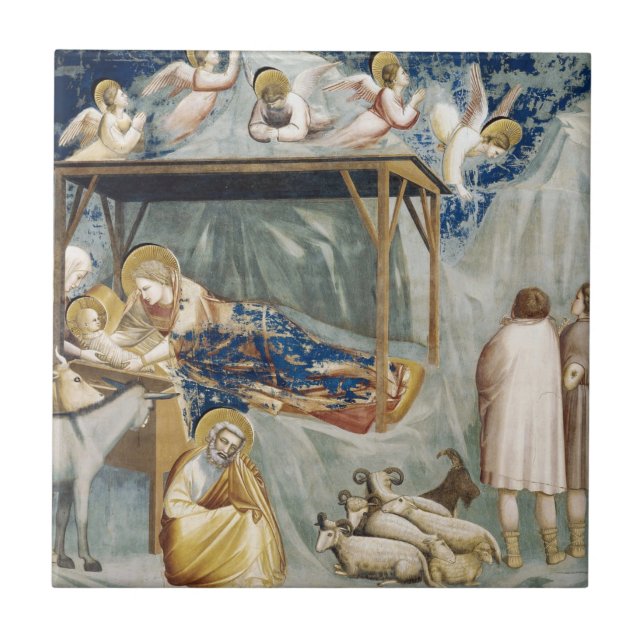 Navitity (Birth of Jesus Christ) (by Giotto) Tile (Front)