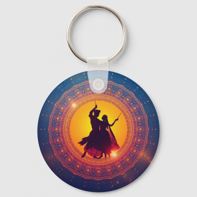 Navratri - A Festival of Devotion and Dance Keychain (Front)