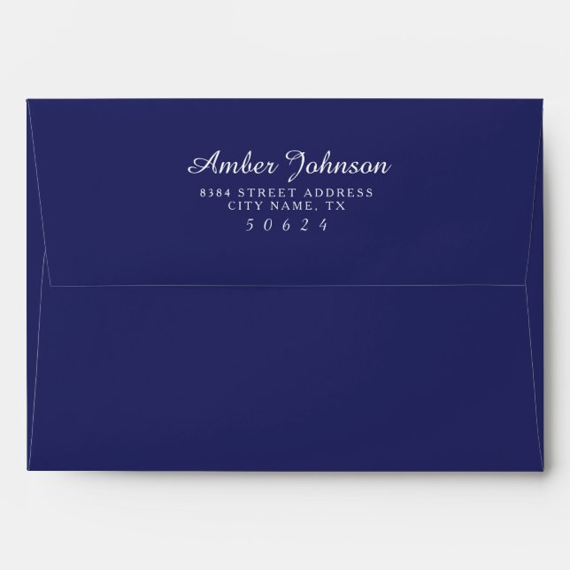 Navy 5 x 7 Pre-Addressed Envelopes (Back (Top Flap))