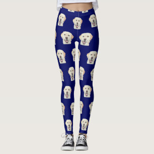 Navy Adorable Yellow Labrador Retriever Leggings