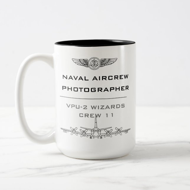 Navy Aircrew Photographer-Squadron-P-3 #1 Two-Tone Two-Tone Coffee Mug (Left)