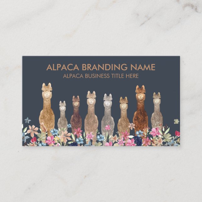 Navy Alpaca Business Card (Front)