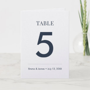 Navy Ampersand Table Number (Folded)