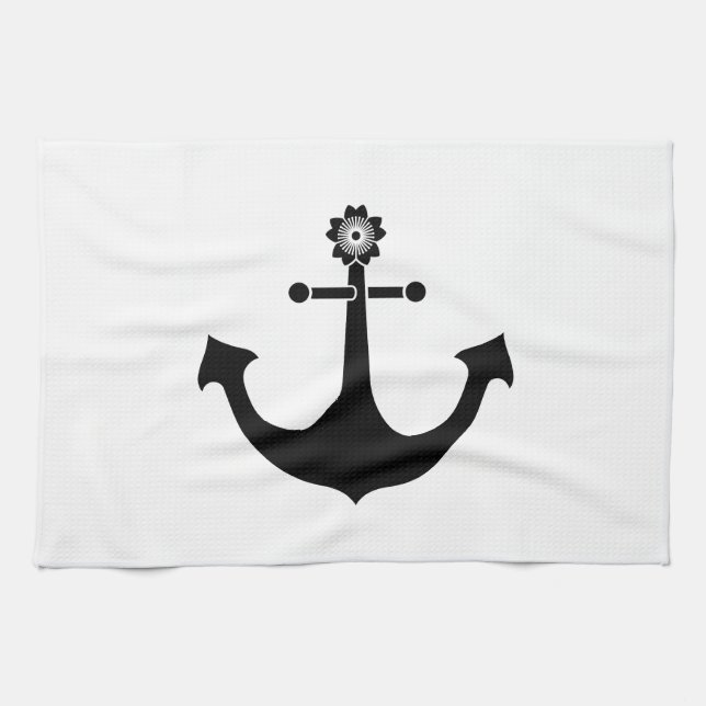 Navy anchor kitchen towel (Horizontal)