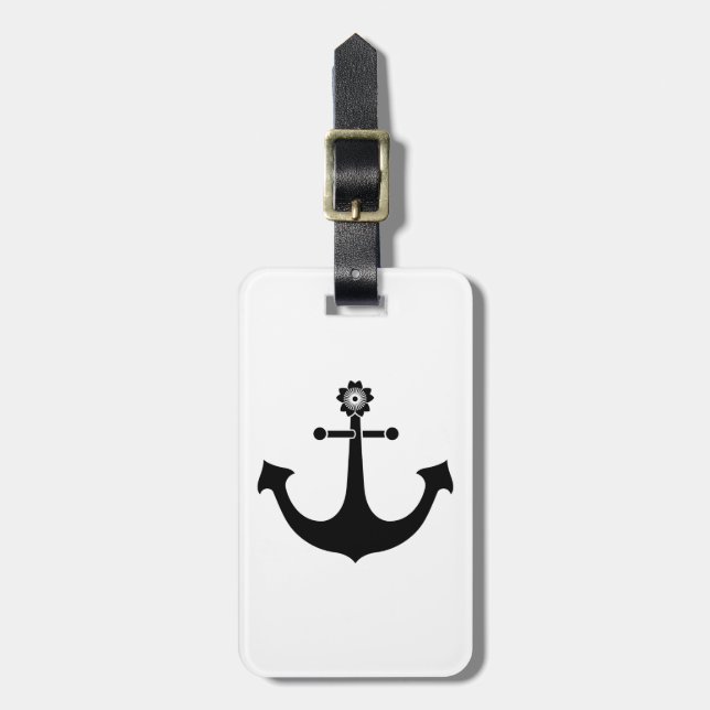 Navy anchor luggage tag (Front Vertical)