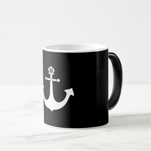 Navy anchor magic mug (Front Right)