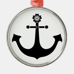 Navy anchor metal ornament