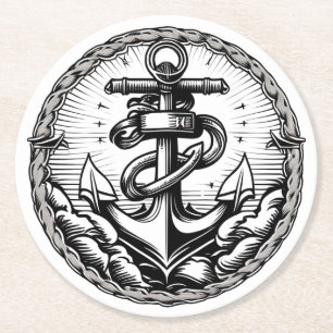 Navy Anchor Nautical Coaster