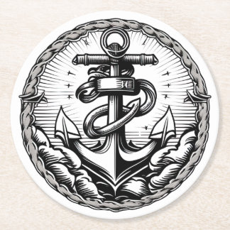 Navy Anchor Nautical Coaster