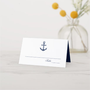 Navy Anchor Nautical Wedding Place Card