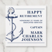 Navy Anchor Retirement Nautical Favour Tags