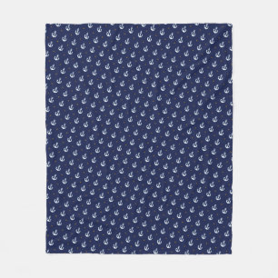 navy anchors blue fleece blanket