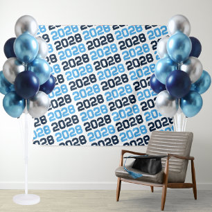 Navy and Blue ANY Class Year Graduation Backdrop Tapestry