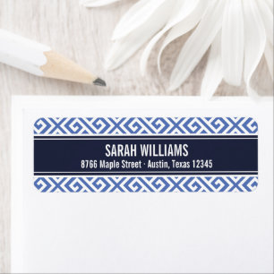 Navy and Blue Greek Key