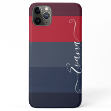 Navy and Blue Stripes Colour Block Personalise Nam