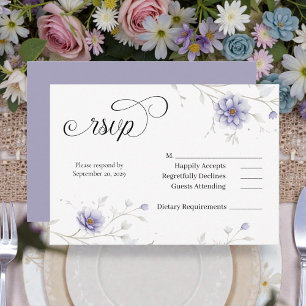 Navy and Blush Floral Wedding RSVP Enclosure Card