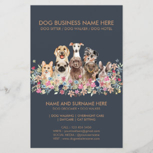 Navy and Brown Dog Service Pet Flyer