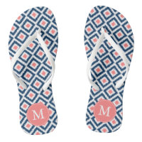 Navy and Coral Ikat Pattern