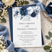 Navy and Dusty Blue Floral Wedding