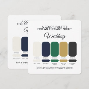 Navy and Emerald Wedding Colour Palette Card