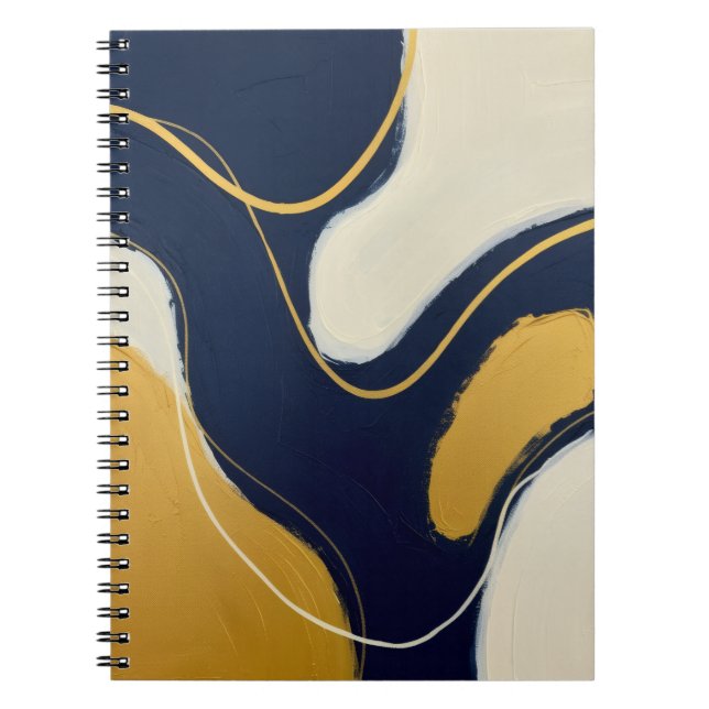 Navy and Gilded Flow Notebook (Front)