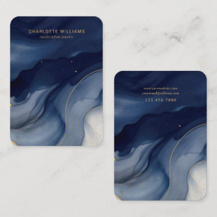 Navy and Gold Abstract Jewelry Card