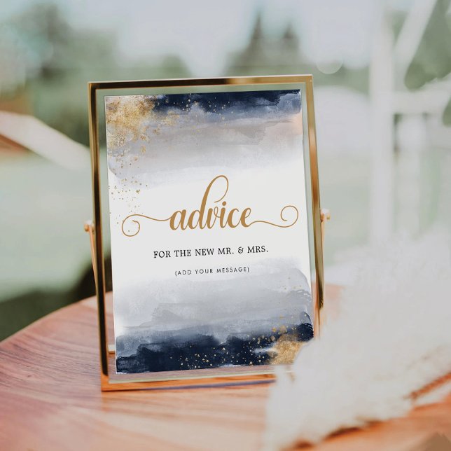 Navy and Gold Advice Sign (Creator Uploaded)