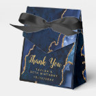 Navy and Gold Agate Birthday Thank You