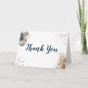 Navy and Gold Ampersand Thank you Card