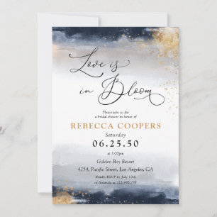Navy and Gold Bridal Shower Invitation