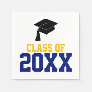 Navy and Gold Class of 2024 Graduation Party Napkin