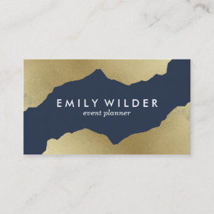Navy and Gold Dipped Business Card
