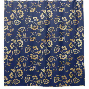 Navy and Gold Floral Pattern
