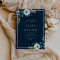 Navy and gold floral Save The Date Card