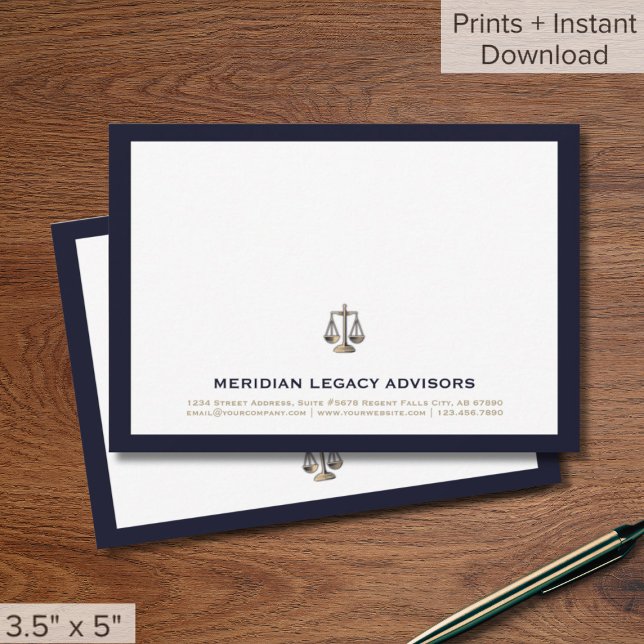 Navy and Gold Justice Scale 3.5 x 5 Card (Creator Uploaded)
