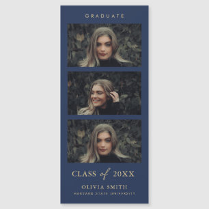 Navy and Gold Magnetic Photo Strip Graduation