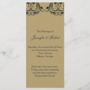 Navy and Gold Masquerade Wedding Program