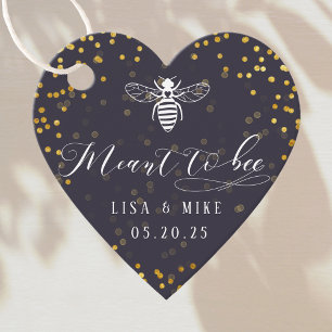 Navy and Gold Meant to Bee Wedding Honey Favour Tags