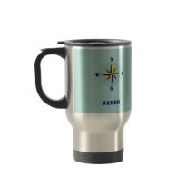 Navy and Gold Nautical Compass Rose with Name