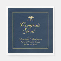 navy and gold nursing graduation 