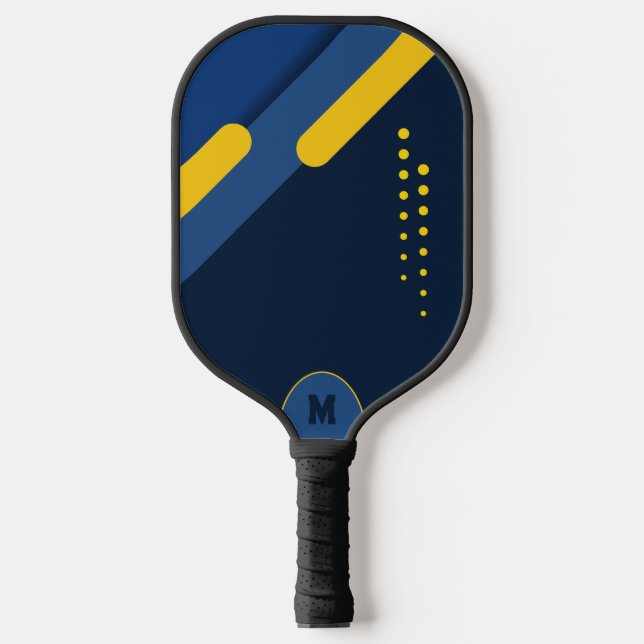 Navy and Gold Personalized Pickleball Paddle (Front)