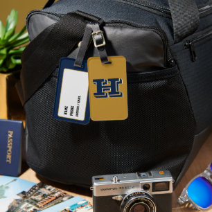 Navy and Gold School Pride Color Style Monogram Luggage Tag
