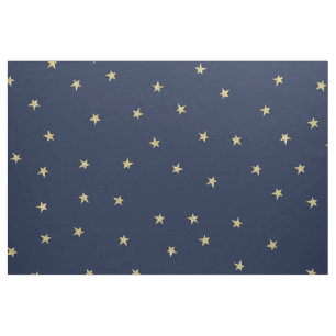 Navy And Gold Stars Custom Pima Cotton (54" width) Fabric