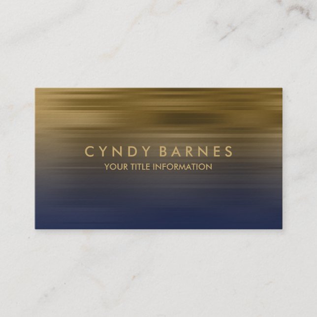 Navy and Gold Stripe Business Card (Front)