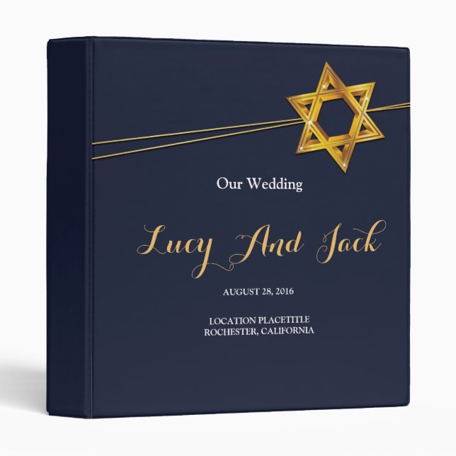 Navy and Golden Star of David Binder (Front/Spine)