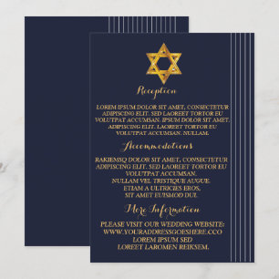Navy and Golden Star of David Invitation